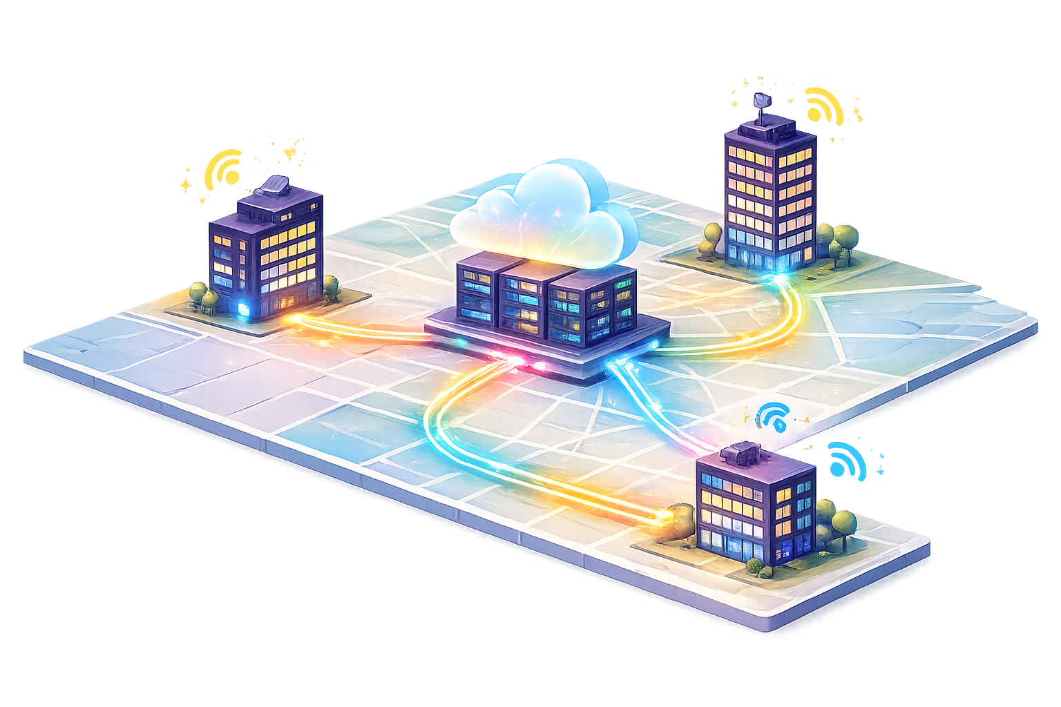 Mehrere Standorte über eine zentrale Cloud-Telefonanlage verbunden