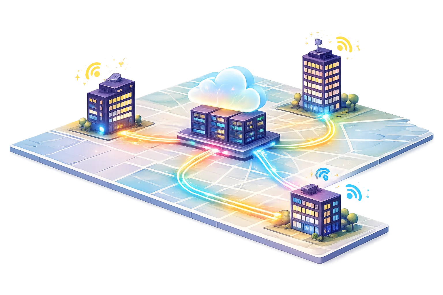 Mehrere Standorte über eine zentrale Cloud-Telefonanlage verbunden